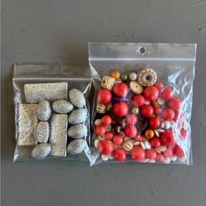 Vibrant Red and Neutral Bead Collection